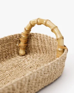 Abaca Tray with Bamboo Handles