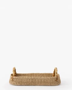 Abaca Tray with Bamboo Handles