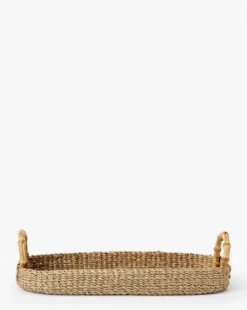 Abaca Tray with Bamboo Handles