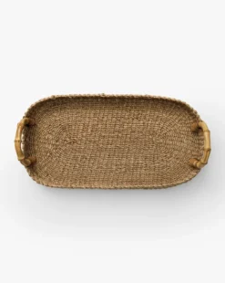 Abaca Tray with Bamboo Handles