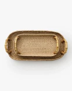 Abaca Tray with Bamboo Handles