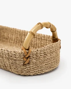 Abaca Tray with Bamboo Handles