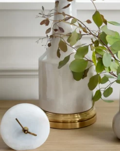 Alabaster Table Clock