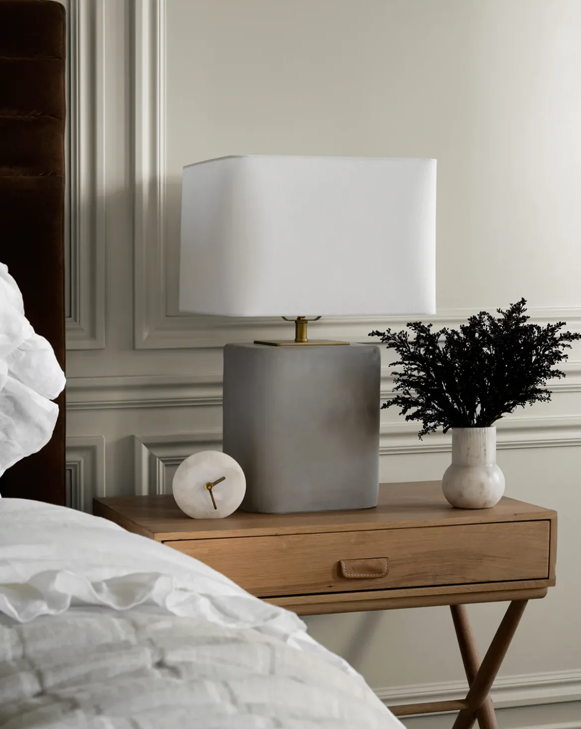 Alabaster Table Clock