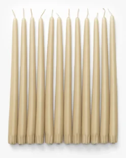 Antique Beige Taper Candles (Set of 12)