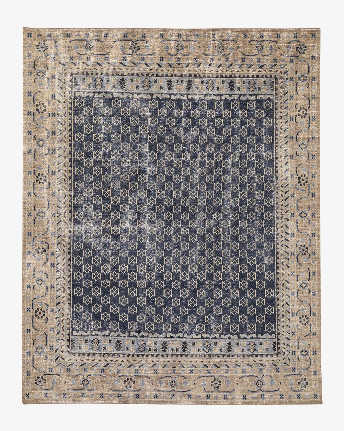 Anya Indigo Hand-Knotted Wool Rug