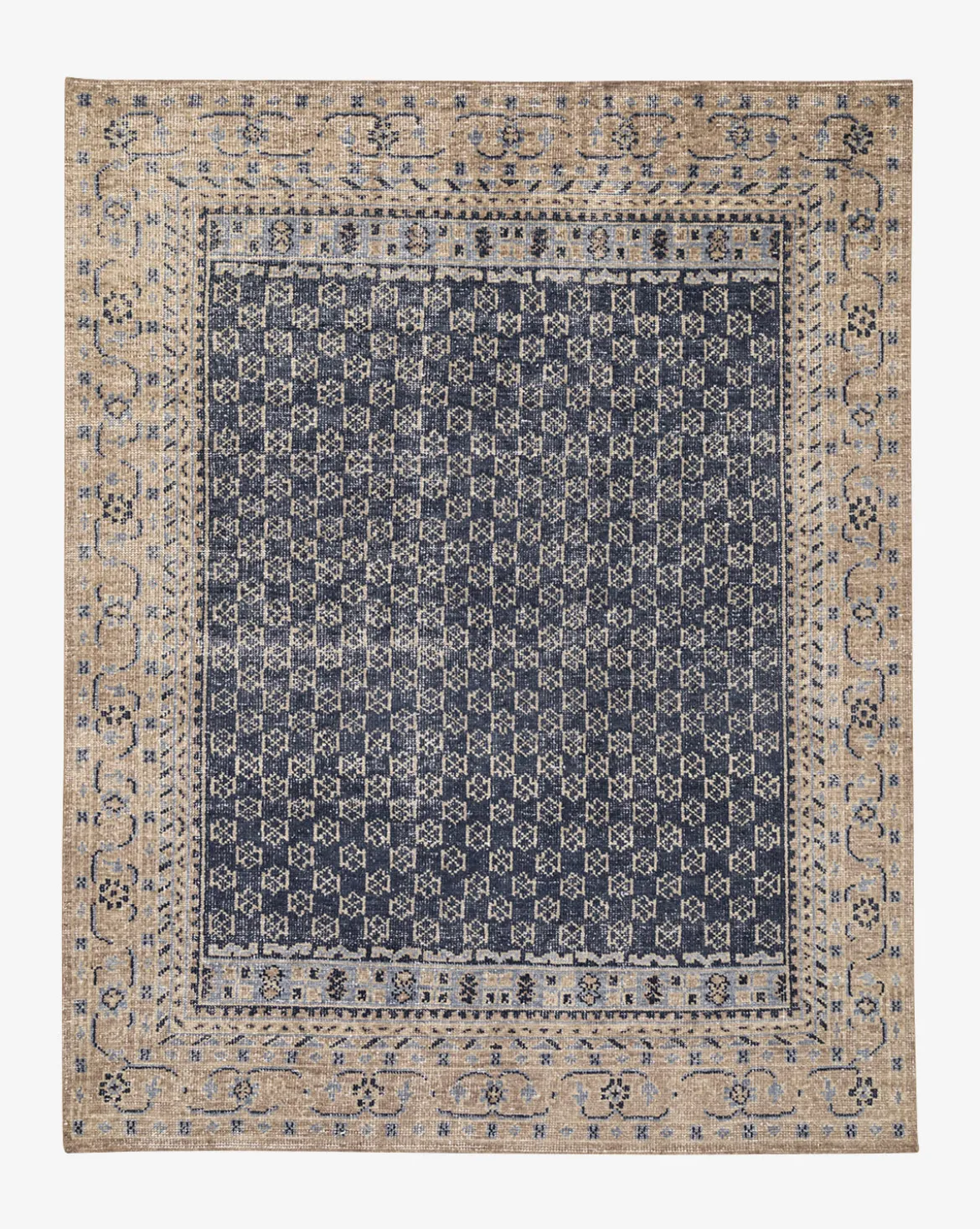 Anya Indigo Hand-Knotted Wool Rug
