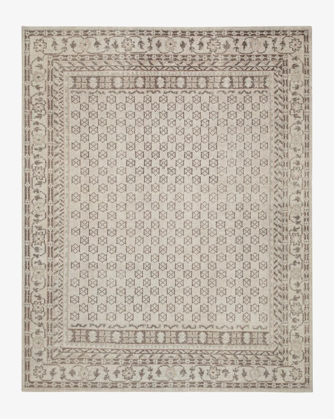 Anya Neutral Hand-Knotted Wool Rug