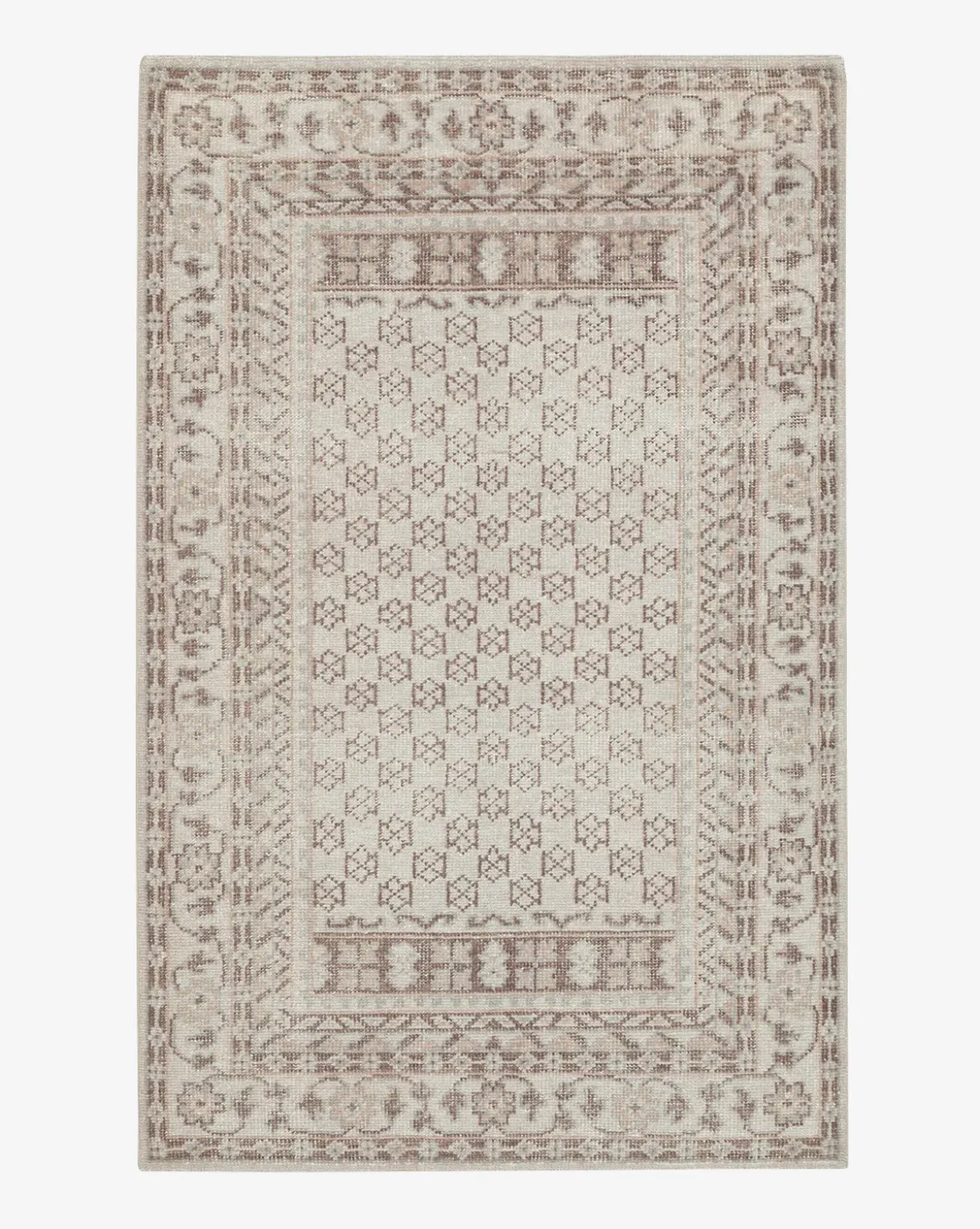 Anya Neutral Hand-Knotted Wool Rug