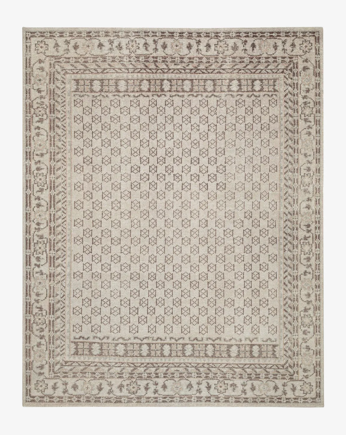 Anya Neutral Hand-Knotted Wool Rug