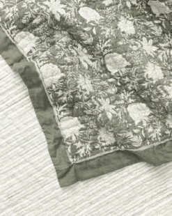 Audrey Sage Block Print Quilt