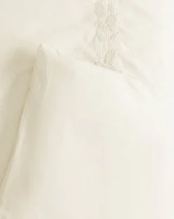 Bianca Organic Percale Embroidered Duvet Cover