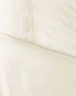Bianca Organic Percale Embroidered Duvet Cover