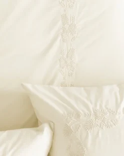 Bianca Organic Percale Embroidered Duvet Cover