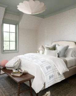 Bianca Organic Percale Embroidered Duvet Cover