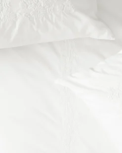 Bianca Organic Percale Embroidered Duvet Cover