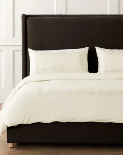 Bianca Organic Percale Embroidered Duvet Cover