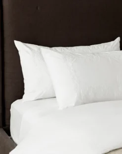 Bianca Organic Percale Embroidered Shams (Set of 2)