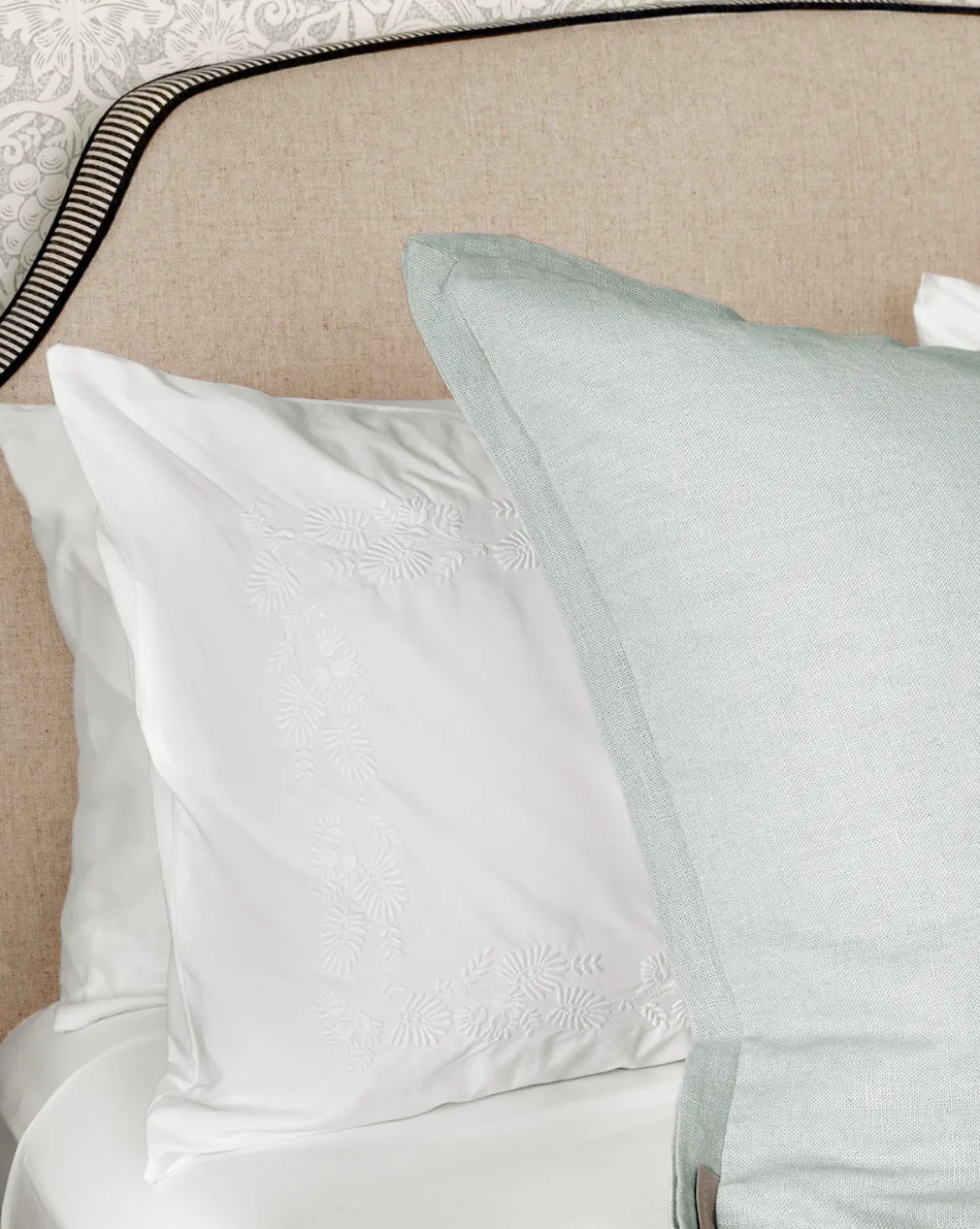 Bianca Organic Percale Embroidered Shams (Set of 2)