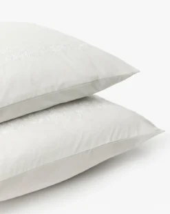 Bianca Organic Percale Embroidered Shams (Set of 2)