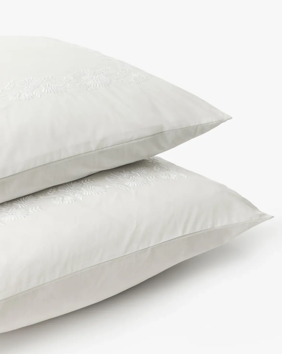 Bianca Organic Percale Embroidered Shams (Set of 2)