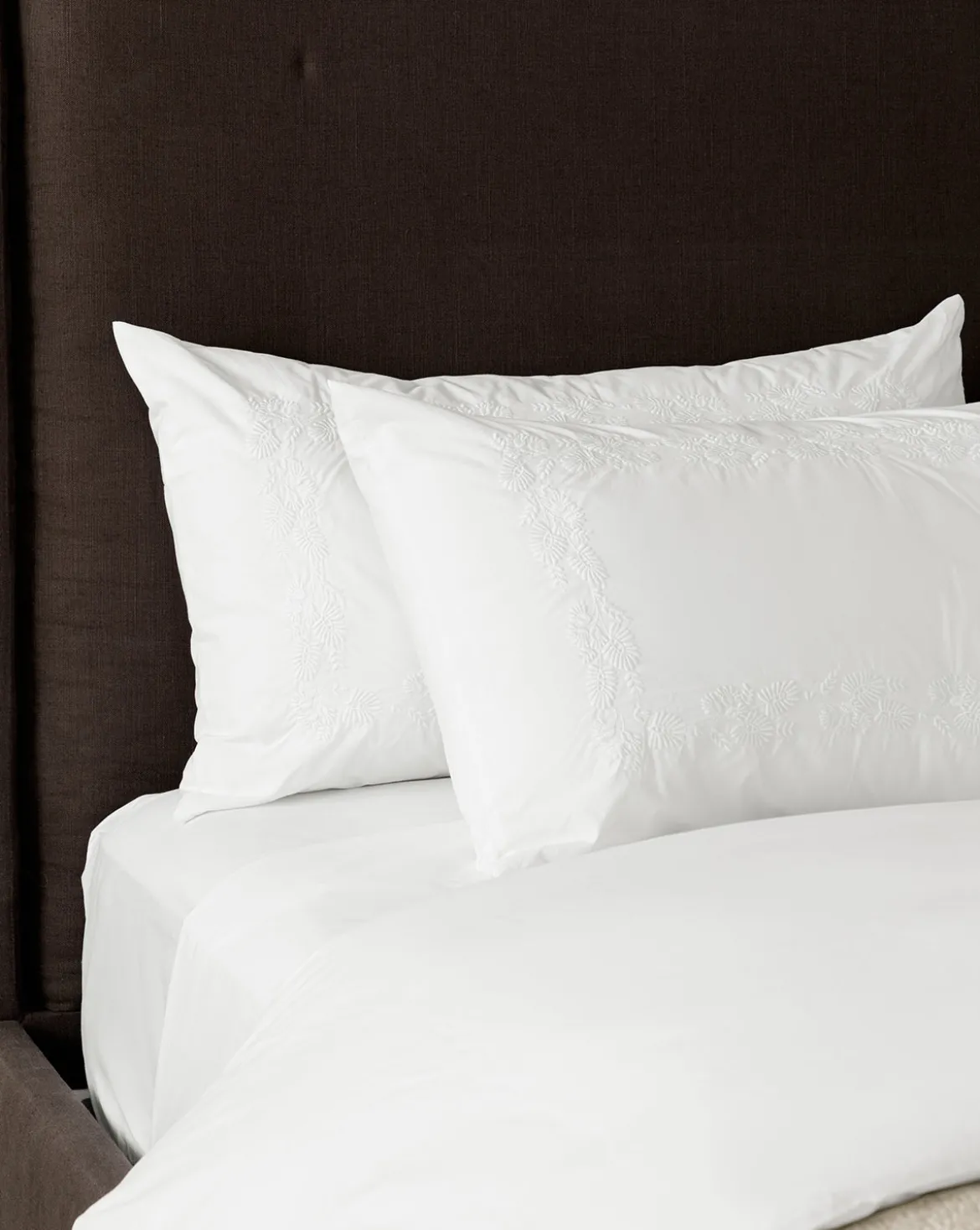 Bianca Organic Percale Embroidered Shams (Set of 2)