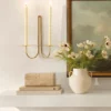 Brass Two Arm Candle Holder