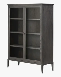 Crestwell Worn Black Oak Cabinet
