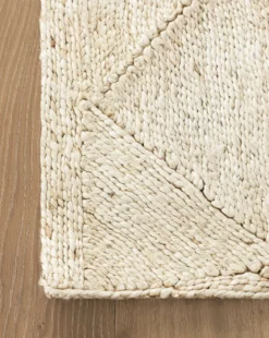 Diamond Braided Bleached Jute Rug