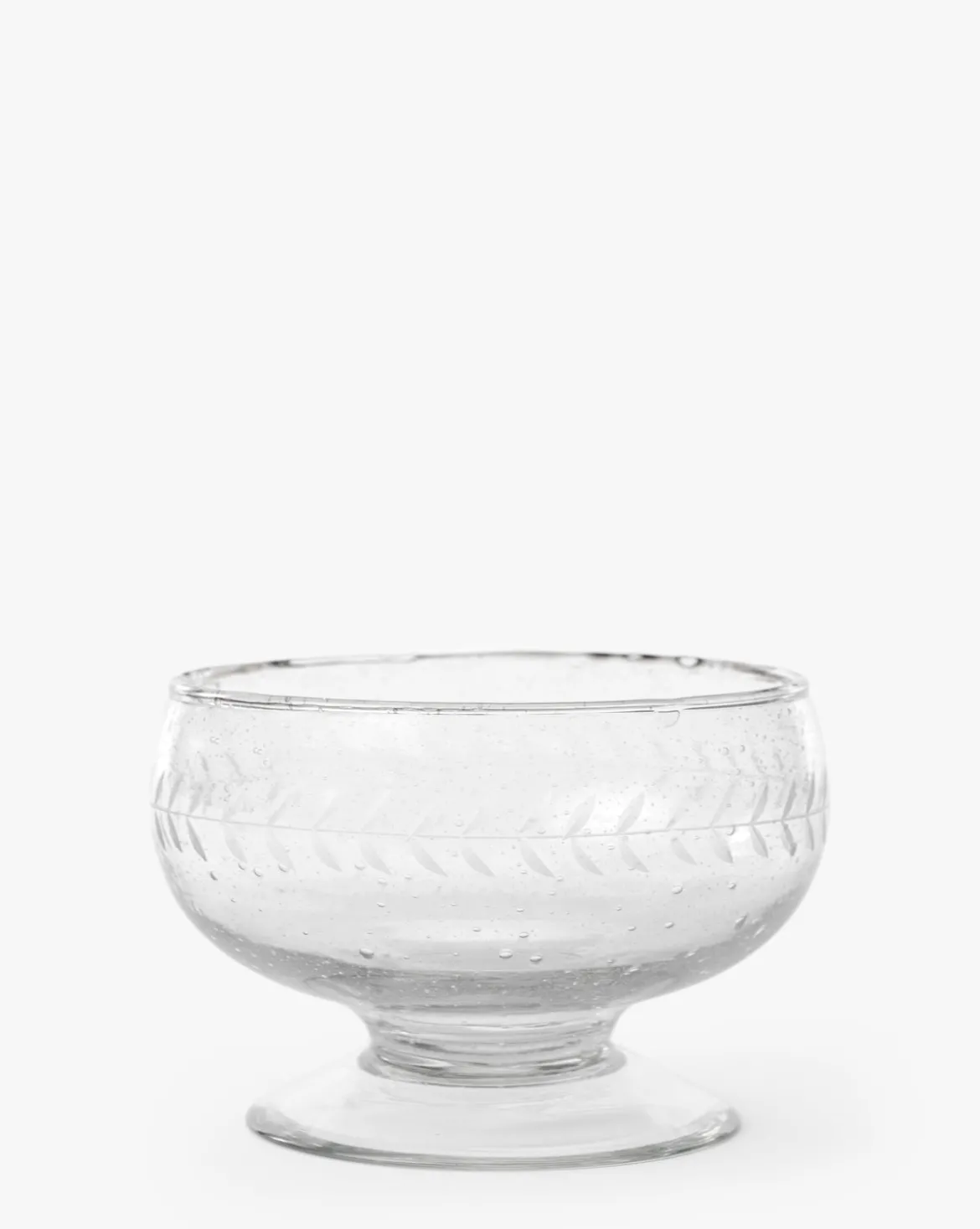 Etched Glass Handmade Condiment Bowl