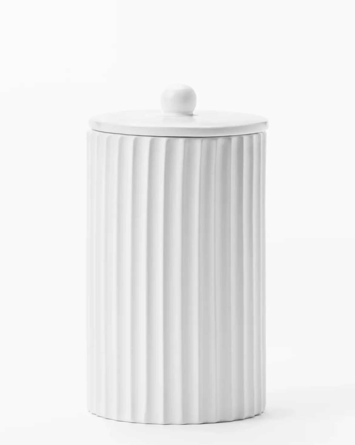 Fluted Lidded Bathroom Canister