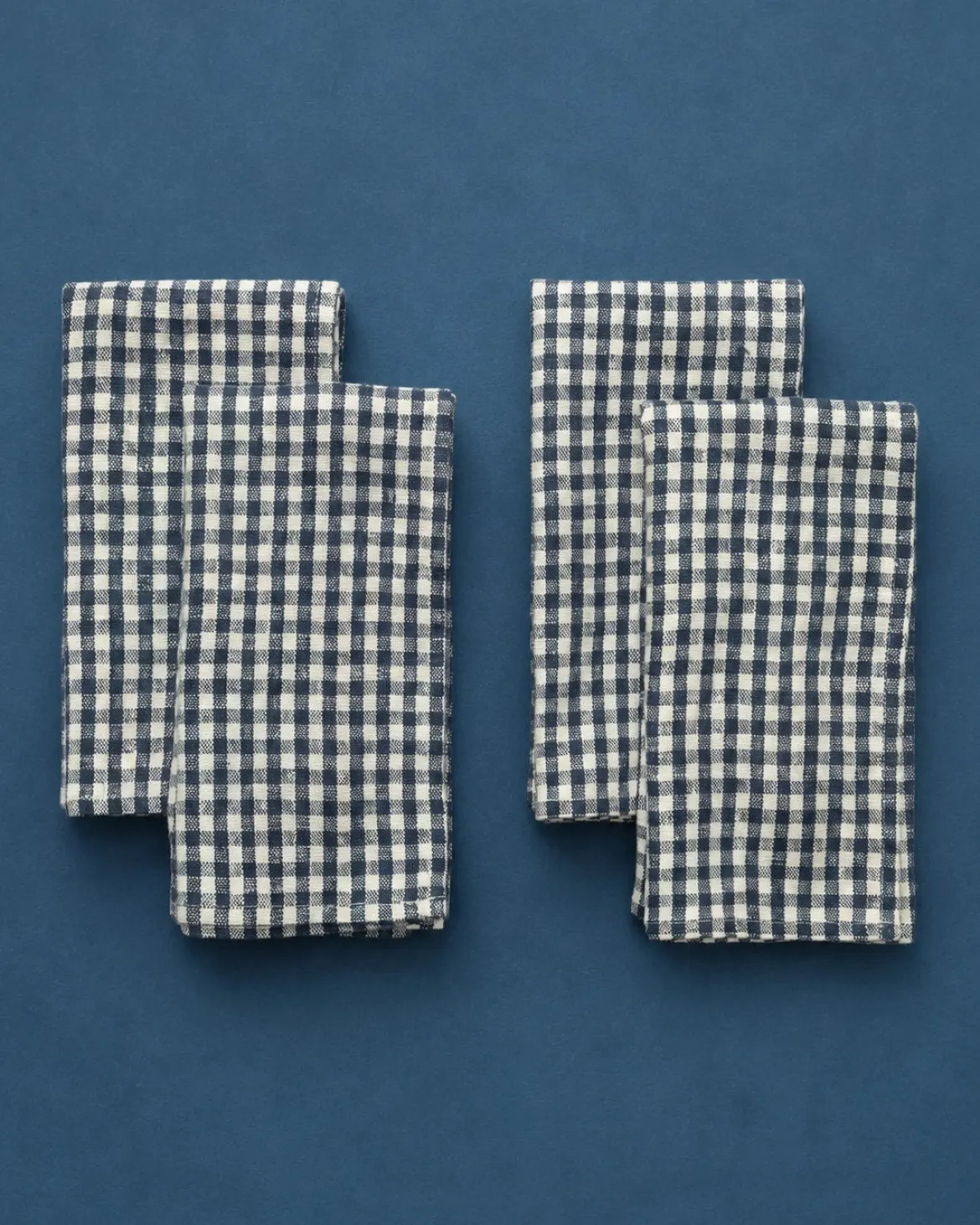 Gingham Check Linen Napkins (Set of 4)
