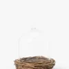 Glass Cloche with Woven Base
