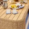 Hammered Stainless Steel Pitcher with Rattan Handle