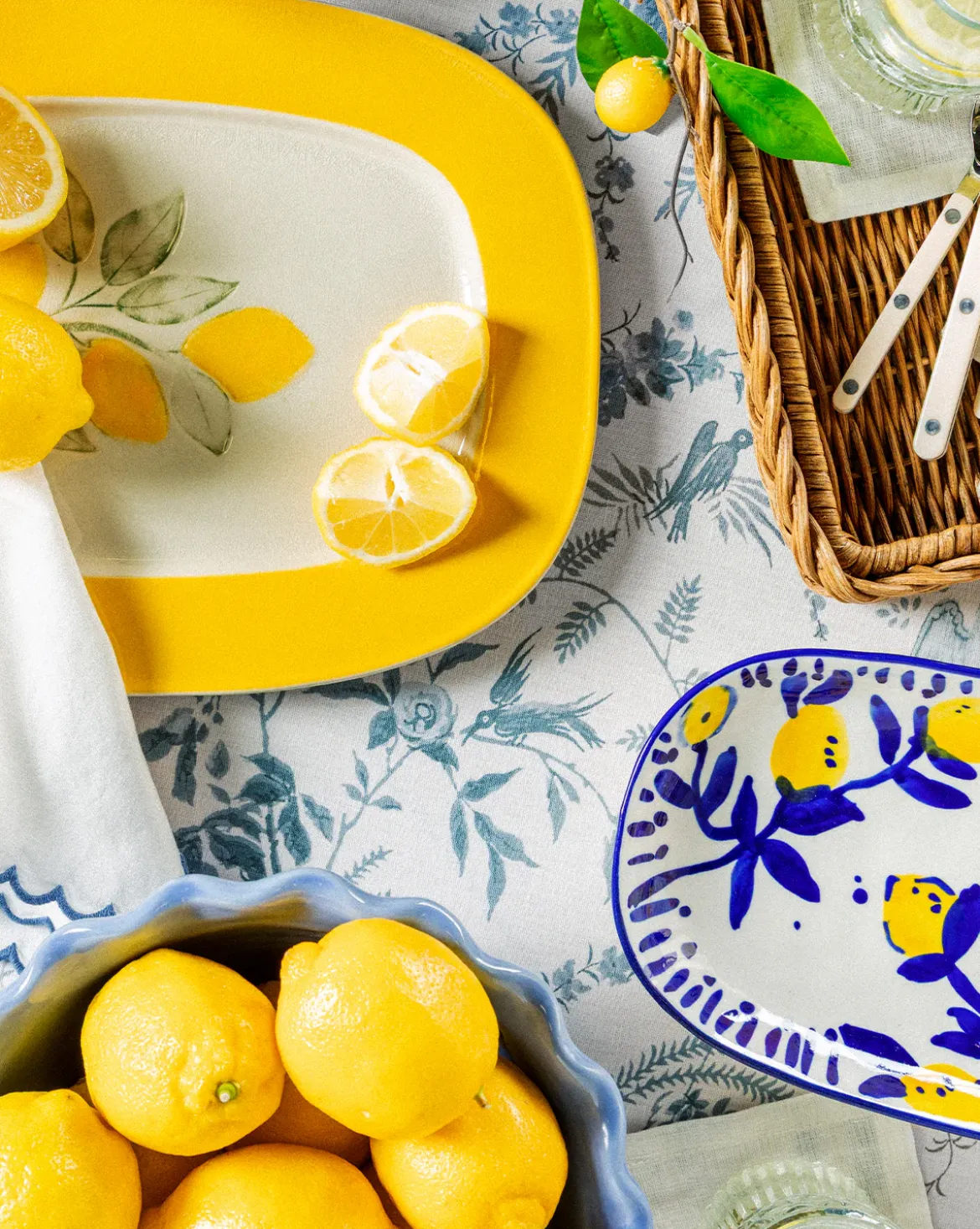 Hand-Painted Stoneware Lemon Platter
