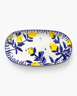 Hand-Painted Stoneware Lemon Platter