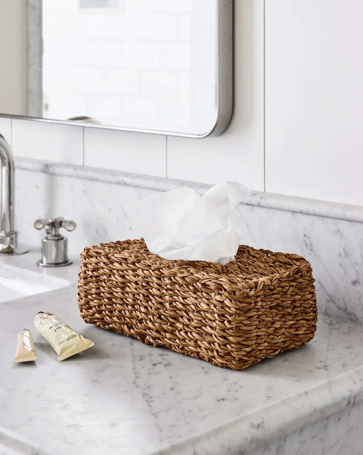 Hand-Woven Seagrass Tissue Box Cover