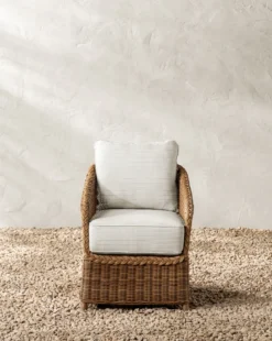 Haviland Outdoor Dining Chair with Perennials Taupe Stripe