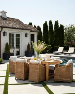 Haviland Outdoor Dining Chair with Perennials Taupe Stripe