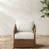 Haviland Outdoor Lounge Chair with Perennials Taupe Stripe