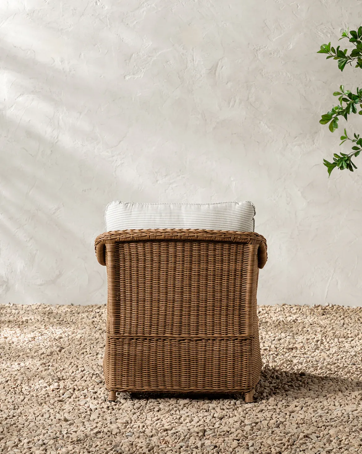 Haviland Outdoor Lounge Chair with Perennials Taupe Stripe