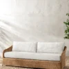 Haviland Outdoor Sofa with Perennials Taupe Stripe 88"