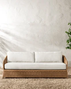 Haviland Outdoor Sofa with Perennials Taupe Stripe 88