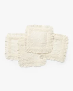 Lace Trim Cocktail Napkins (Set of 4)