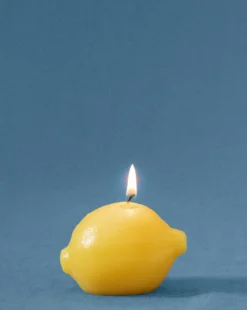 Lemon Shaped Unscented Candle
