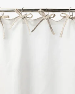 Lillian Shower Curtain with Striped Ties