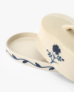 Mary Hand-Painted Butter Dish