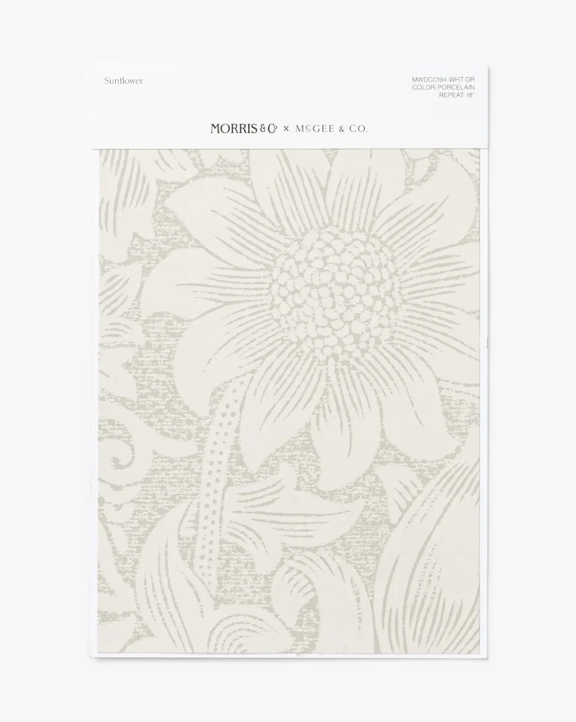 Morris & Co. x McGee & Co. Sunflower Porcelain Wallpaper Swatch