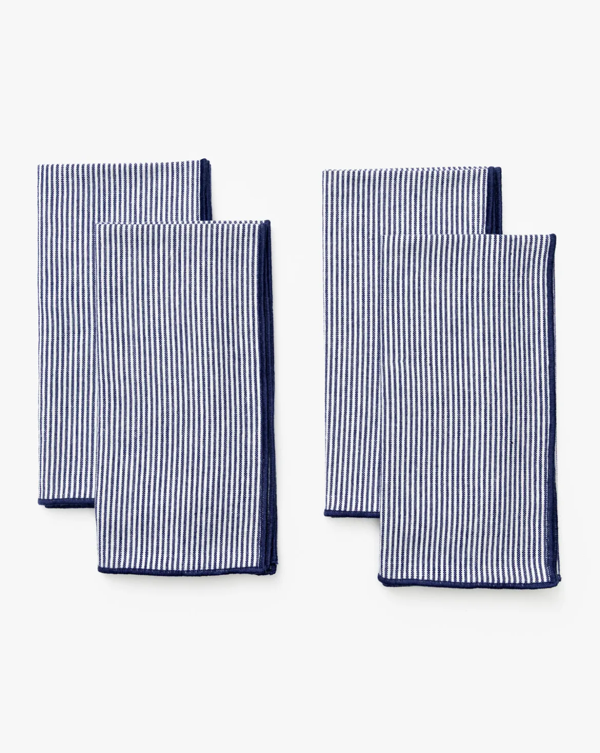 Navy Striped Napkins (Set of 4)