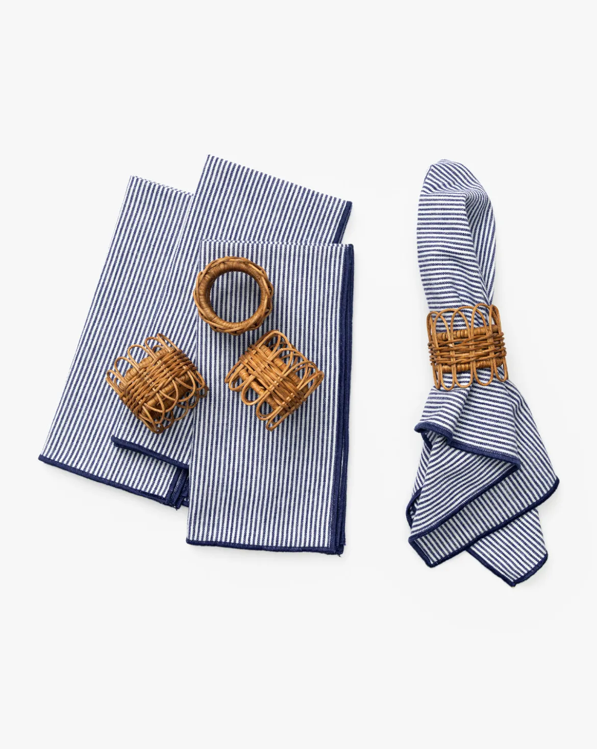 Navy Striped Napkins (Set of 4)